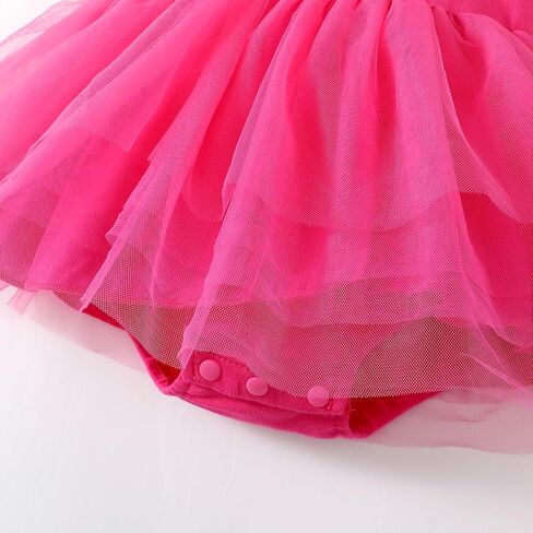 Magic Park 0-18M Infant Bodysuit Tutu Dress Baby Girl Romper Dress Toddler Solid Color Tulle Skirt Baptism Holidays Outfits in Saudi Arabia
