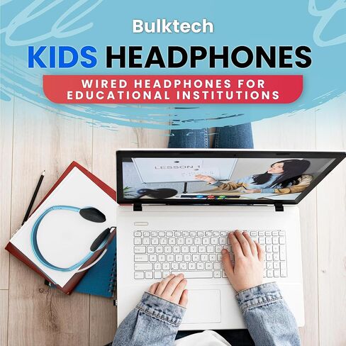 سماعات رأس سلكية على الأذن من Bulktech مع موصل 3.5 ملم، وميكروفون مع جهاز تحكم مدمج للتحكم في الموسيقى، والمكالمات الهاتفية، بالجملة، 10 عبوات، ألوان متنوعة in Kuwait