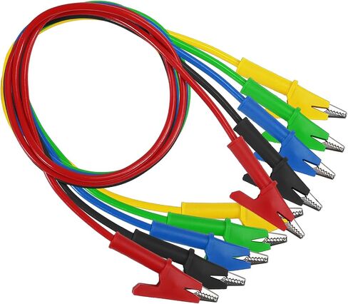 5PCS Alligator Clips Test Leads Dual Ended Crocodile Wire Cable with Insulators Clips Test Flexible Copper Cable for Electrical Testing 3.3ft/1m in Saudi Arabia