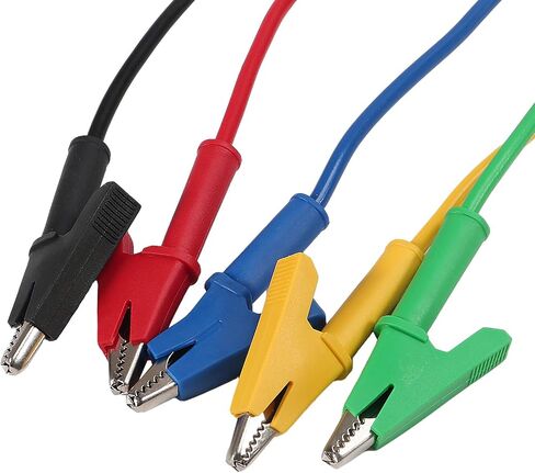 5PCS Alligator Clips Test Leads Dual Ended Crocodile Wire Cable with Insulators Clips Test Flexible Copper Cable for Electrical Testing 3.3ft/1m in Saudi Arabia