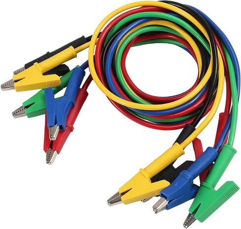 5PCS Alligator Clips Test Leads Dual Ended Crocodile Wire Cable with Insulators Clips Test Flexible Copper Cable for Electrical Testing 3.3ft/1m in Saudi Arabia