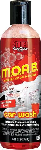 ستونر كار كير 91604 16 أونصة أم كل الفقاعات M.O.A.B. غسول سيارة عالي الرغوة للمدافع الرغوية، أو البنادق الرغوية، أو غسالات الدلو، آمن على شمع السيارة والطلاءات المانعة للتسرب، برائحة التفاح الأخضر، عبوة من قطعة واحدة in Kuwait