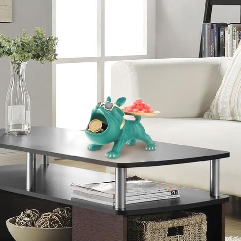 Resin French Bulldog Tray Statue for Home Decor Storage Key Candy Holder Bowl Tray Modern Art Frenchie Animal Sculpture Decor For Dinning Room Entryway Table Office Desk,Black in Saudi Arabia