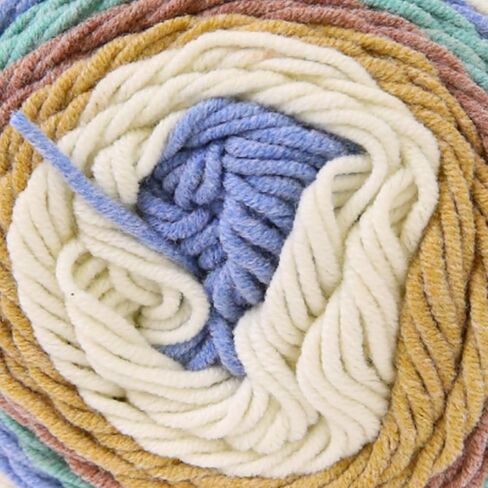 Franel Rainbow Cake Yarn -5-ply Colorful Premier Acrylic Cotton Blended Yarn, for Knitting, Crocheting Blankets & Crafts, 1-Pack, Colour Number: 36 Bright as Clouds in Saudi Arabia