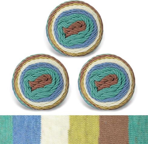 Franel Rainbow Cake Yarn -5-ply Colorful Premier Acrylic Cotton Blended Yarn, for Knitting, Crocheting Blankets & Crafts, 1-Pack, Colour Number: 36 Bright as Clouds in Saudi Arabia