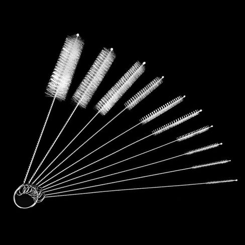 GSHLLO 10 Pcs Nylon Bottle Cleaning Brush Long Straw Brushes Cleaner Pipe Cup Lid Brushes Tube Washing Cleaner Bristle Tool for Pipe Straw White in Saudi Arabia