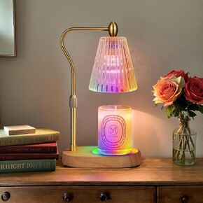 Candle Warmer Lamp with 8 LED Colors Changing,Candle Warmer with Timer Dimmer, Electric Candle Lamp with Adjustable Height Home Decor for Secented Jar Candles