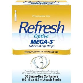 Refresh Optive Mega-3 Lubricant Eye Drops, 30 Single-Use (Pack of 2)