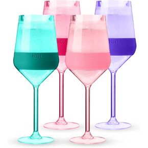 Host Wine Freeze Stemmed Wine Glasses, 6.5oz Set of 4 Cooling Cups, Mother's Day Gifts, Gifts for Wife, Mom Birthday Gifts, Gifts for Women, Tinted