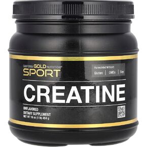 California Gold Nutrition, Creatine Powder, Micronized, Muscle and Strength Support, Creatine Monohydrate, No Gluten, No GMOs, No Soy, Unflavored, 16 oz (454 g)