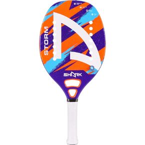 Shark Storm - Professional Beach Tennis Racket | Fiberglass Frame, EVA Soft Core | Beginner Level | Spin-Generating Micro-Granule Face Texture | Includes Cover