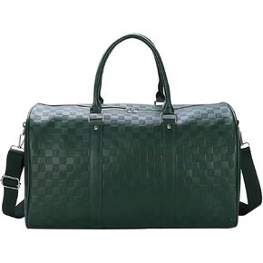 حقيبة رياضية من القماش الخشن للنساء والرجال - حقيبة دفل للسفر في عطلة نهاية الأسبوع مع حزام للحمل - حقيبة رياضية كبيرة للسفر في عطلة نهاية الأسبوع حقائب أمتعة للسفر والرياضة والخارجية - جلد البولي يوريثان (أزرق) in Kuwait