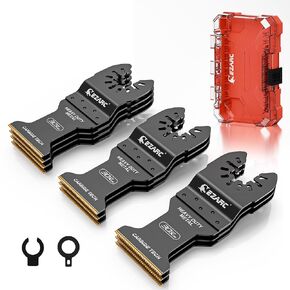 EZARC Carbide Oscillating Saw Blades, Multitool Blades Quick Release for Hard Material, Hardened Metal, Nails, Bolts and Screws, 3-Pack