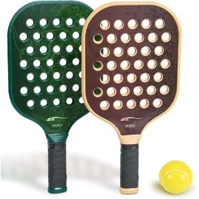 Beach Paddle Ball 2 Player Set, Complete Smash Ball Set, 2 Smash Rackets and Paddle Grips, Lightweight Beach Tennis Sport Game for Beginner, Interactive Fun Play, Indoor Outdoor Beach Paddleball Game