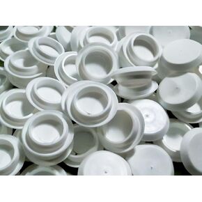 Rexka 100pcs 3/4" White Plastic Flush Type Hole Plugs 1" Head