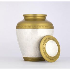 Patriotic Cremation Urn for Human Ashes Adult Male, Funeral American Veteran Cremation Urn for Men, Designed and Handcrafted in Brass with Care, Burial Decorative Urns