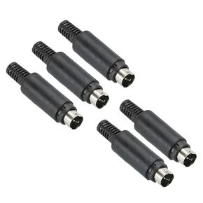 PATIKIL S-Video DIN Mini Male Socket 6 Pin Signal Transmission for TV, DVD Player Pack of 5