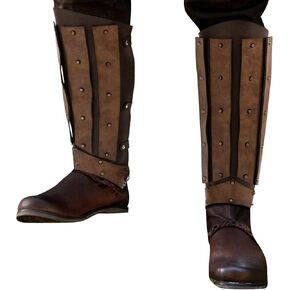 Medieval Faux Leather Leg Gaiters,Vintage Middle Ages Knight Leg Armor,Medieval Viking Knight Leather Leg Armor