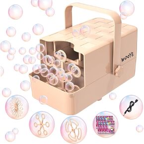 Bubble Machine, Make Big/Medium/Small Bubble, Outdoor Bubble Blower Machine for Pet Toddler Kid, Electric Bubble Maker Powered by Plugin/Battery for Wedding Birthday Party(Green)