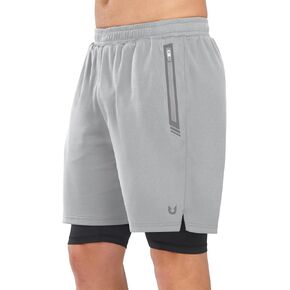 NORTHYARD Men's Mesh 2 in 1 Workout Running Shorts 7" Athletic Gym Shorts with Liner and Phone Pockets in Saudi Arabia