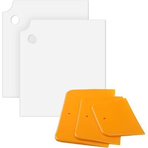 2 Pcs 14.5 x 10 Inch Plastic Body Filler Mixing Board with 3 Pcs Reusable Body Filler Spreaders 4, 5, 6 Inch Plastic Spreaders, Auto Body Tools for Applying Automotive Fillers, Putties, Glazes in Kuwait