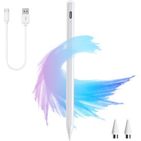 Stylus Pen for iPad 2018-2022 with Palm Rejection,2X Fast Charge,Magnetic Active Touch Screen Styluses Compatible with Apple iPad Pro11&12.9 inch, iPad Air 3/4/5,iPad 9/8/7/6,iPad Mini 5/6 Gen-White