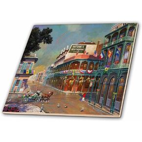 3dRose Old New Orleans Painting - Ceramic Tile, 4-Inch (ct_80505_1)