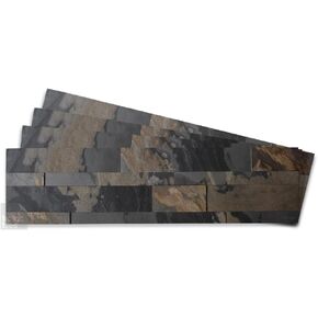 Tic Tac Tiles 4-Sheets Peel and Stick Self Adhesive Removable Stick On Kitchen Backsplash Bathroom 3D Stone Tiles (Silver Pearl)
