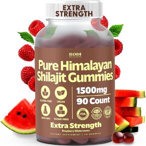 Shilajit Gummies, 85+ Trace Minerals & Fulvic Acid 1,000,000mcg Shilajit, 100% Pure Natural Himalayan Shilajit for Men & Women, Sugar-Free, Vegan, Non-GMO, Maximum Potency, Extra Strength