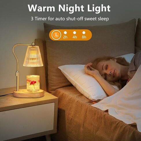 Candle Warmer Lamp with 8 LED Colors Changing,Candle Warmer with Timer Dimmer, Electric Candle Lamp with Adjustable Height Home Decor for Secented Jar Candles in Kuwait