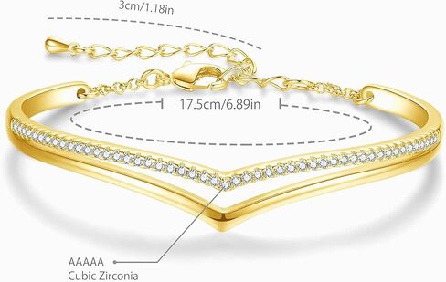 Praelinos Minimalistic Bracelets for Women White/Rose Gold Plated Charm Silver Tone Bracelet 5A Cubic Zirconia Jewelry Christmas Birthday Valentine Mother's Day Gifts for Mom Women Girlfriend Wife Her in Kuwait