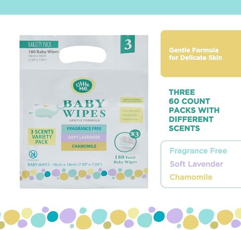 Little Me Baby Wipes Fragrance Free – Gentle Formula, Sensitive Skin, Hypoallergenic, Paraben-Free, Alcohol-Free and 3X Cleaning Power – 720 Count in Saudi Arabia