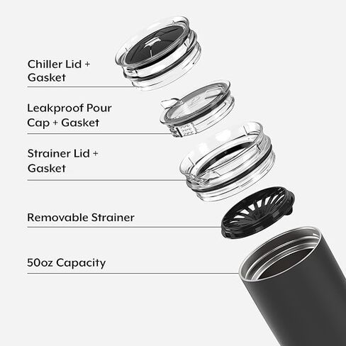 BrüMate Togosa 2-in-1 Wine Chiller Bucket or Champagne Bucket & 100% Leakproof Pitcher | Portable Cooler Fits Most Wine, Champagne, & Liquor Bottles | Perfect Wine Gifts | 49oz (Glitter White) in Saudi Arabia