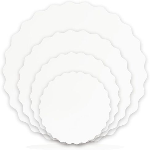 qiqee 12 Inch White Wave Cake Boards Round 50-Packs Circles Rounds Base Food-Grade Cardboard Wave Cake Plate（Thinner But Stronger） in Saudi Arabia