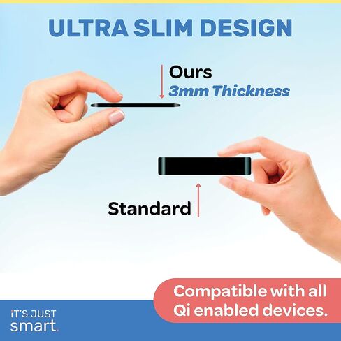 Ultra Slim Wireless Phone Charger by It’s Just Smart, Round Universal Charger for Qi Enabled Phone, iPhone 15 14, Galaxy S24 S23, Android, Samsung, and Google Pixel, Cordless, Fast Charging Phone Pad in Saudi Arabia