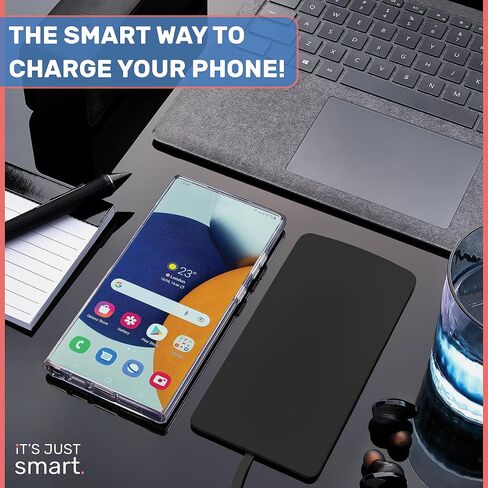 Ultra Slim Wireless Phone Charger by It’s Just Smart, Round Universal Charger for Qi Enabled Phone, iPhone 15 14, Galaxy S24 S23, Android, Samsung, and Google Pixel, Cordless, Fast Charging Phone Pad in Saudi Arabia