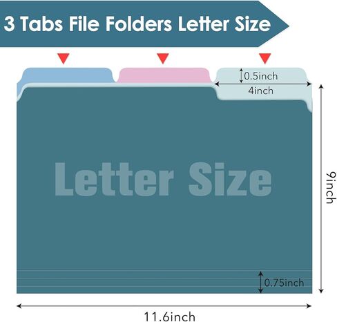 120 حزمة من مجلدات الملفات من Jyusmile - حجم الحروف لمجلدات الملفات الملونة، مجلد ملفات تبويب 1/3 قطع للمستندات، مجلد لخزانة الملفات، مجلد اللوازم المكتبية مع 10 ألوان متنوعة ذات درجتين in Kuwait