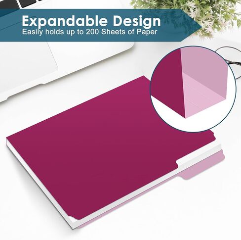 120 حزمة من مجلدات الملفات من Jyusmile - حجم الحروف لمجلدات الملفات الملونة، مجلد ملفات تبويب 1/3 قطع للمستندات، مجلد لخزانة الملفات، مجلد اللوازم المكتبية مع 10 ألوان متنوعة ذات درجتين in Kuwait