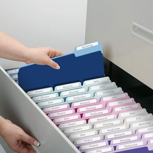 120 حزمة من مجلدات الملفات من Jyusmile - حجم الحروف لمجلدات الملفات الملونة، مجلد ملفات تبويب 1/3 قطع للمستندات، مجلد لخزانة الملفات، مجلد اللوازم المكتبية مع 10 ألوان متنوعة ذات درجتين in Kuwait