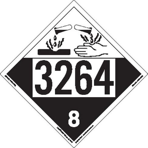 Labelmaster ZRV41760 UN 1760 لافتة المواد الخطرة المسببة للتآكل، فينيل صلب (عبوة من 25 قطعة) in Kuwait