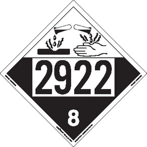 Labelmaster ZRV41760 UN 1760 لافتة المواد الخطرة المسببة للتآكل، فينيل صلب (عبوة من 25 قطعة) in Kuwait