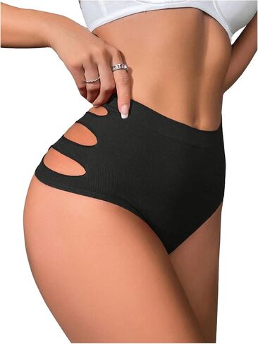 Milumia Women 5 Pieces High Rise Sexy Panties Cut Out Tummy Control Shapewear Briefs Seamless Underwear in Saudi Arabia
