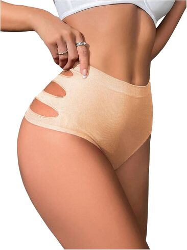 Milumia Women 5 Pieces High Rise Sexy Panties Cut Out Tummy Control Shapewear Briefs Seamless Underwear in Saudi Arabia