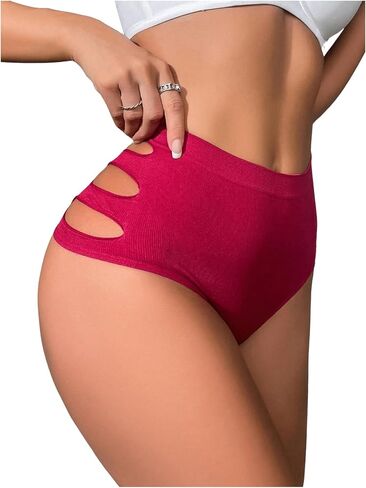 Milumia Women 5 Pieces High Rise Sexy Panties Cut Out Tummy Control Shapewear Briefs Seamless Underwear in Saudi Arabia