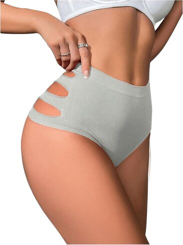 Milumia Women 5 Pieces High Rise Sexy Panties Cut Out Tummy Control Shapewear Briefs Seamless Underwear in Saudi Arabia