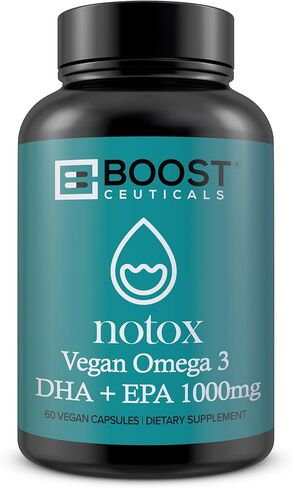 BoostCeuticals Plant Based Algae Omega 1000mg Omega Fish Oil Replacement - Vegan Omega 3 DHA - Omega 3 Fish Oil Alternative - Brain Health (60) in Kuwait