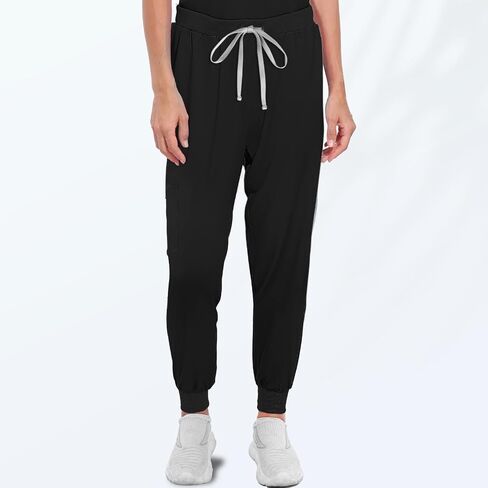 Scrubs for Women Set, V-Neck Scrub Top & Joggers Pants Sets, Slim Quick-dry Anti Wrinkle Yoga Waistband in Saudi Arabia