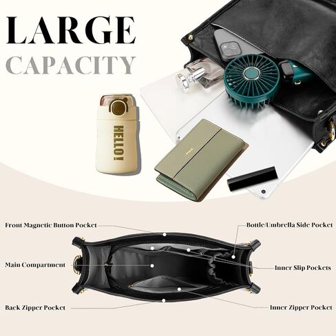 Leather Crossbody Bags for Women Vegan Leather Purses with 2 Pcs Replacement Adjustable Boho Strap & Leather Strap in Saudi Arabia