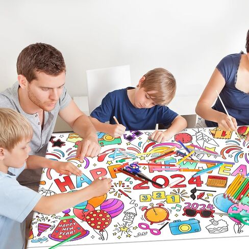 World Map Giant Coloring Poster - 31.5X 72 Inches - Versatile Classroom Wall Décor & Birthday Activity - Perfect as World Map Poster or Table Cover for School Parties and Special Events in Kuwait
