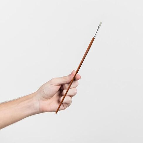 White Nylon Bristle Long Handle Filbert #12 Paint Brush with Wood Handle - Paint Brushes for Acrylic Paint, Oil or Watercolor Paint - Face Paint Application, Nail Art in Kuwait